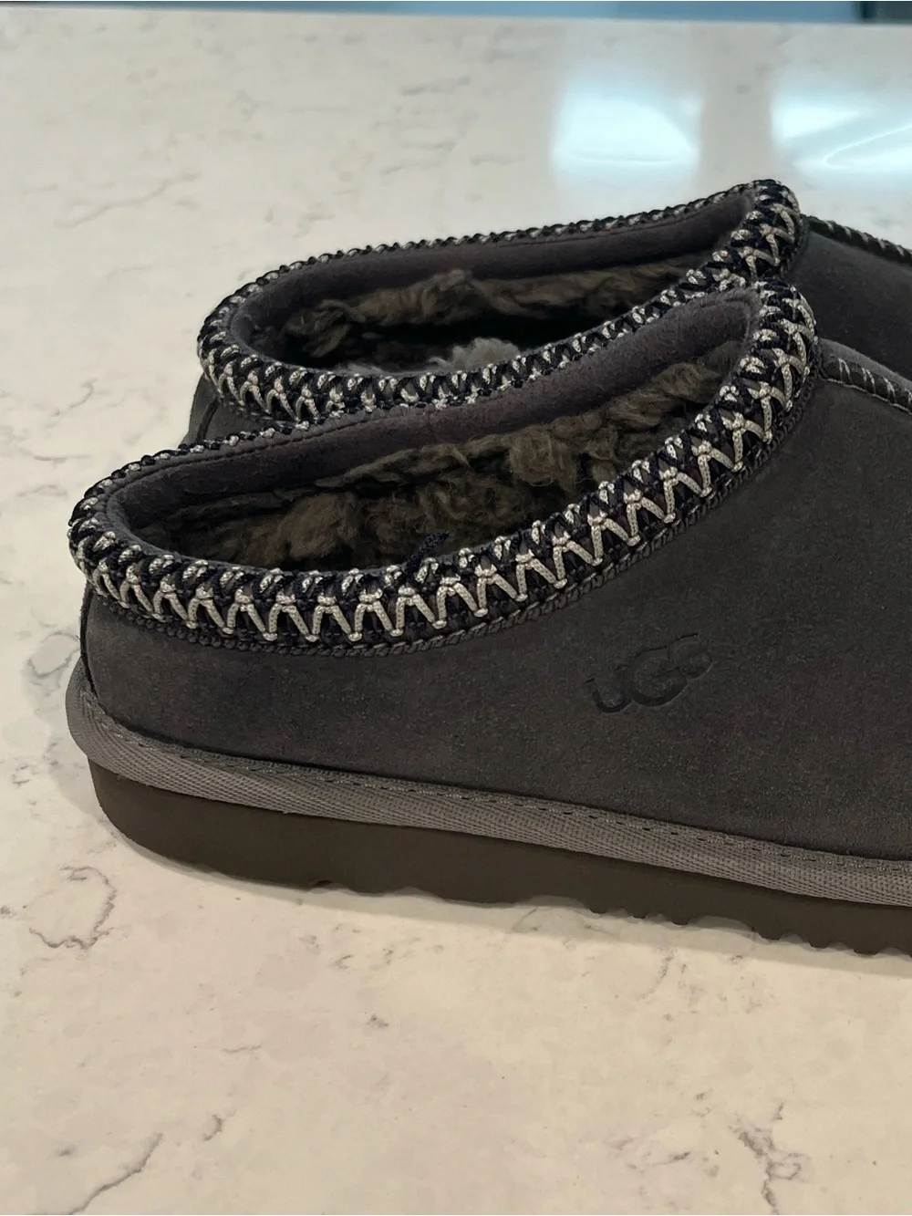 UGG NWOB Tasman Gray Mule Slippers Size Kids 4 / Women’s 6 US / 36 EU